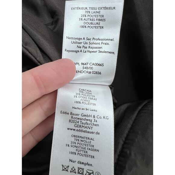 Eddie Bauer Women’s Burgundy Brown Plaid Wool Blend Pencil Skirt Academia 8 Tall - Picture 6 of 10